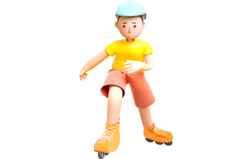 绿色清新轮滑日宣传3D元素