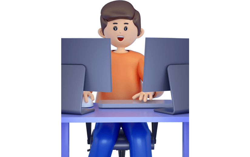 简约风程序员日3D元素