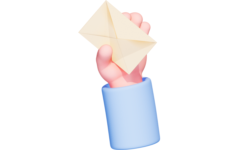 简约单手拿信封3D素材