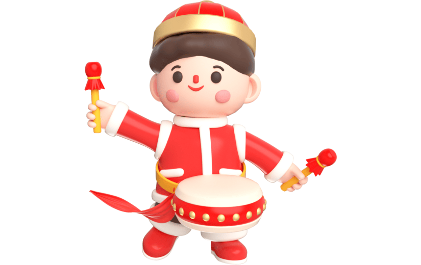 元素卡通3D新年男孩