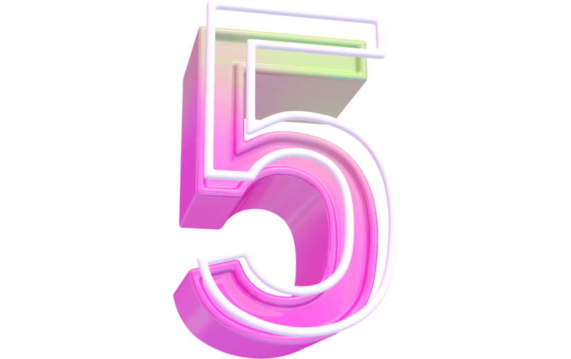 元素卡通3D倒计时数字5