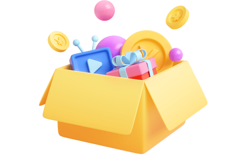 元素C4D立体黄色创意金融金币礼包