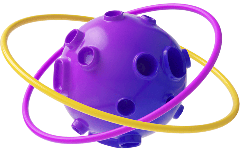 元素C4D立体紫色卡通太空星球