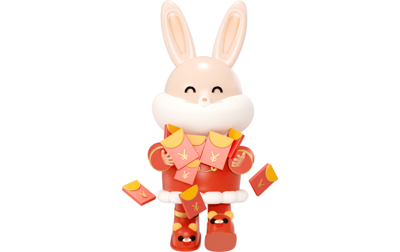 元素3D 冬季服饰卡通兔
