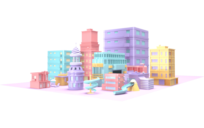 c4d清新创意游乐园店铺合集3d元素