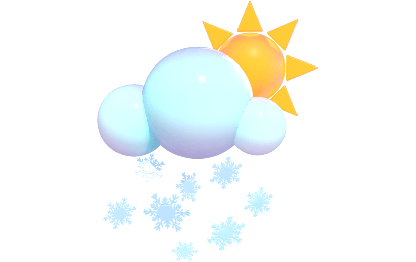 元素卡通3D下雪天气