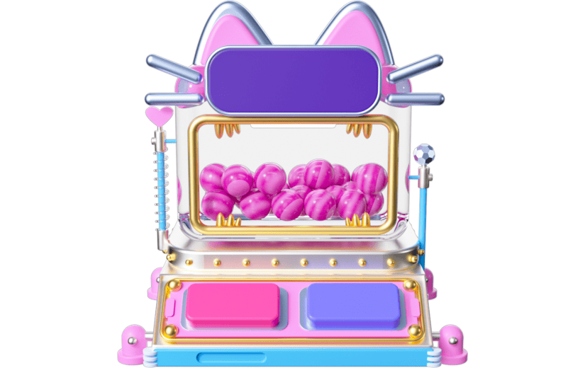 3D元素卡通猫咪扭蛋机