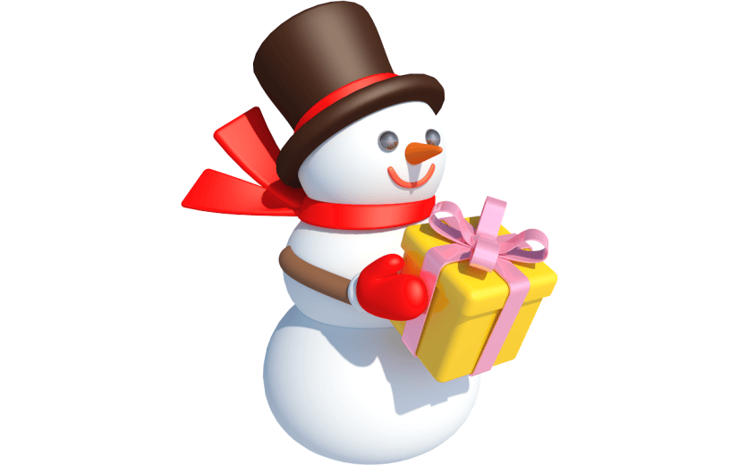 元素卡通3D圣诞节雪人