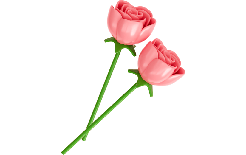 元素3D卡通玫瑰花