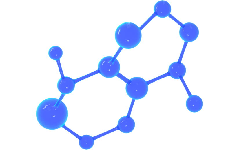 3d创意科技感蓝色化学分子