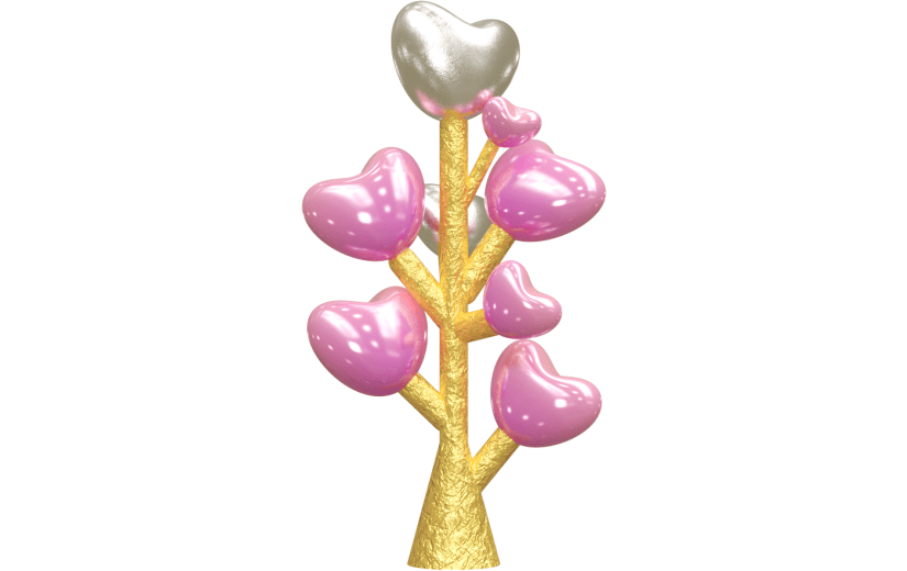 3D立体元素 爱心树 七夕