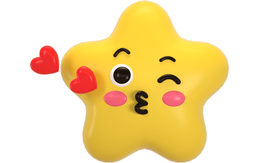 元素3D卡通星星表情包亲亲
