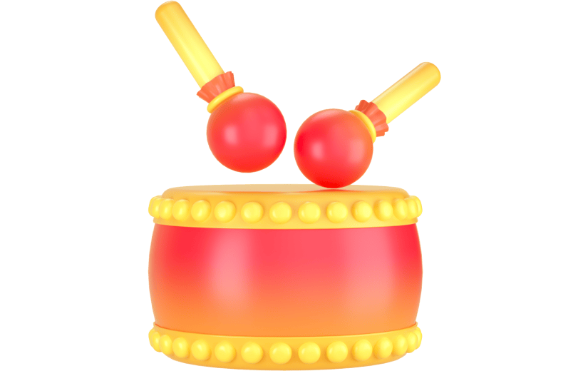 3d创意炫彩音乐元素花鼓