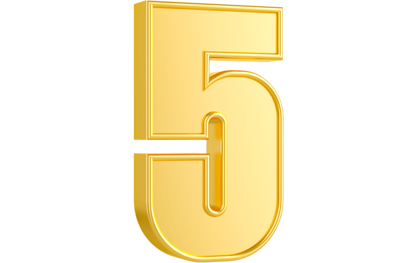 元素3D金属数字5