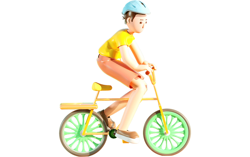 绿色清晰世界自行车日3D元素