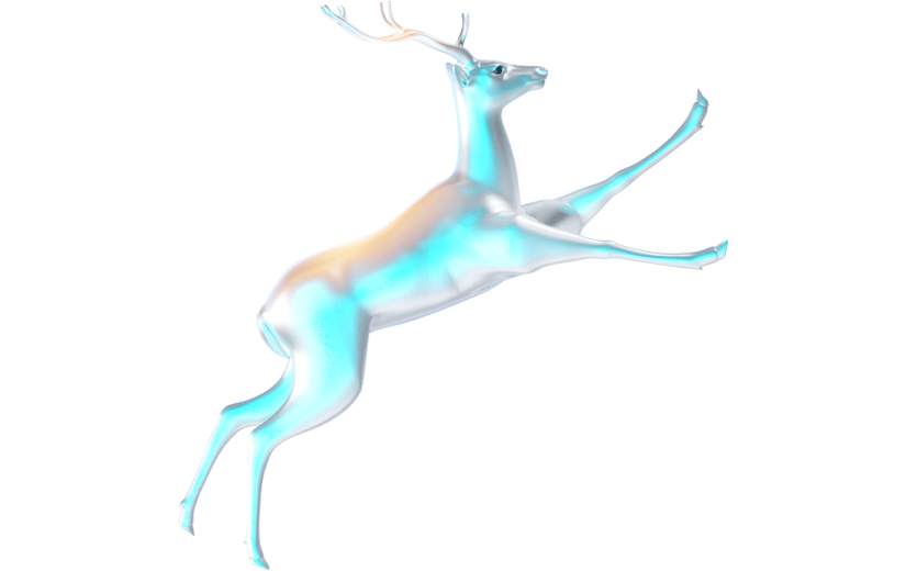 创意3d立体创意白鹿元素
