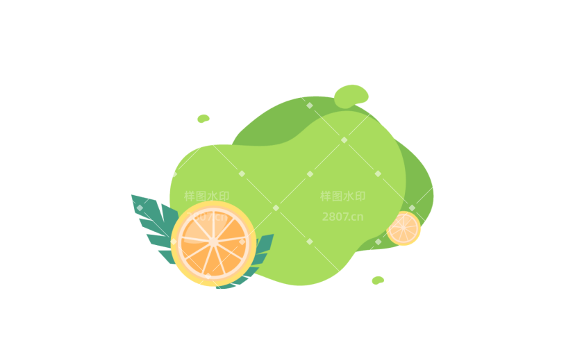 扁平 夏季 促销  通用 文本 边框  橙子