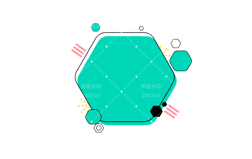 简约 几何 孟菲斯 线条 促销 边框 文本