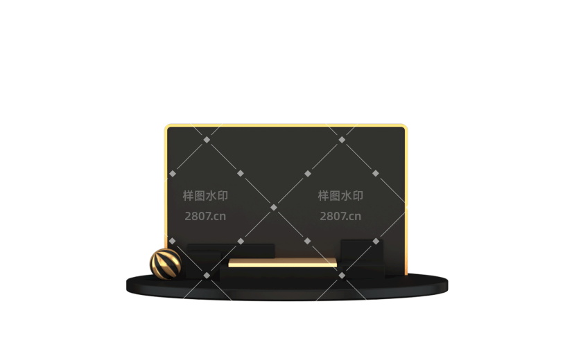 元素C4D立体黑金简约产品展示框