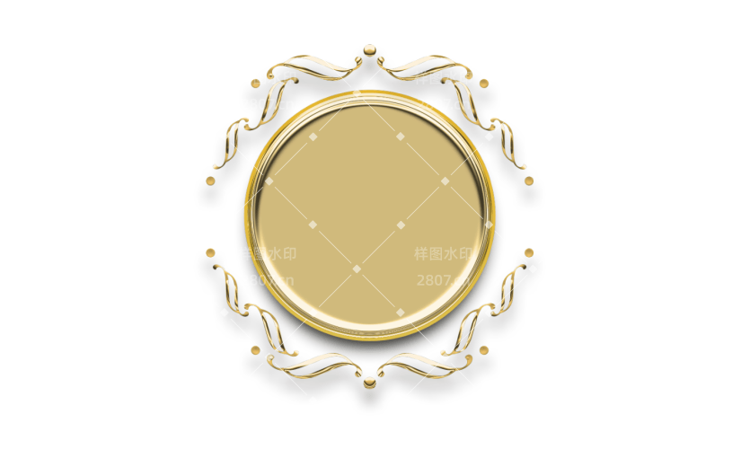 几何图案质感奖励金属圆形立体边框元素