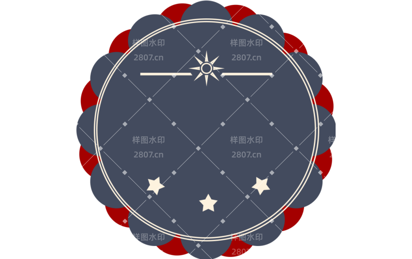 复古边框圆形文本框