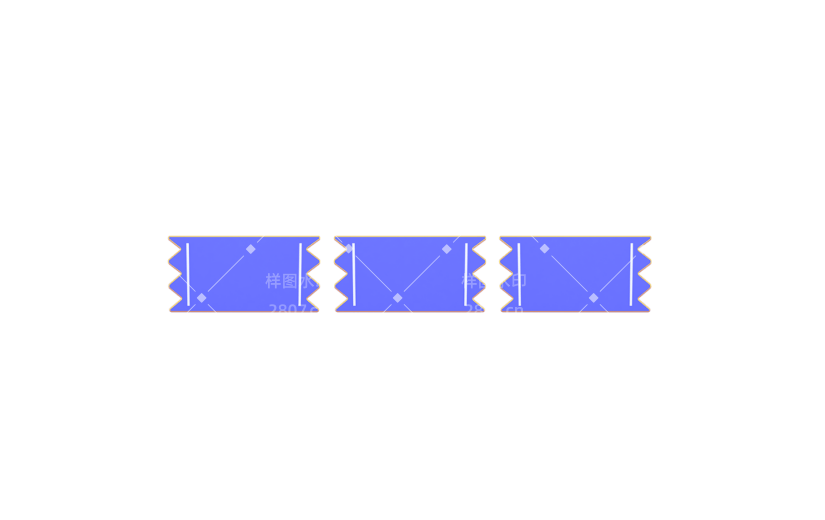 元素C4D立体蓝色简约优惠券
