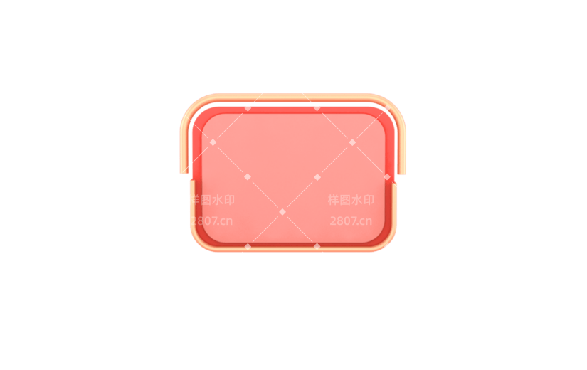 元素C4D立体红色简约优惠券