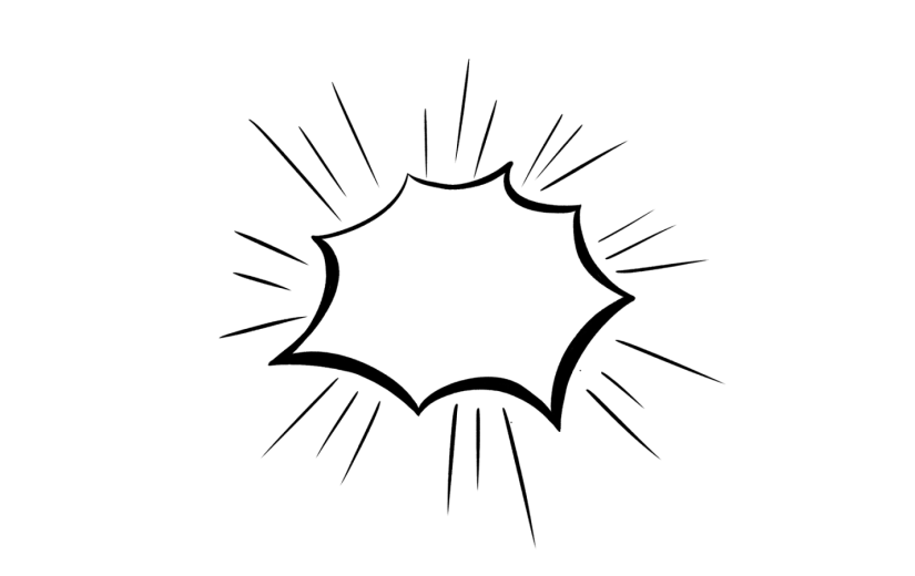 元素手绘放射式对话边框插画元素