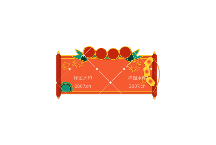 新年春节红色边框灯笼