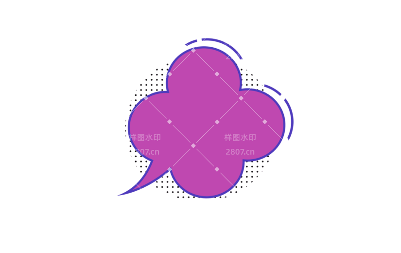 元素紫色卡通潮流对话框边框