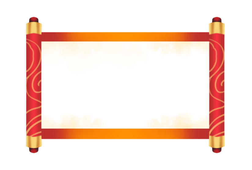 红色卷轴边框矢量图