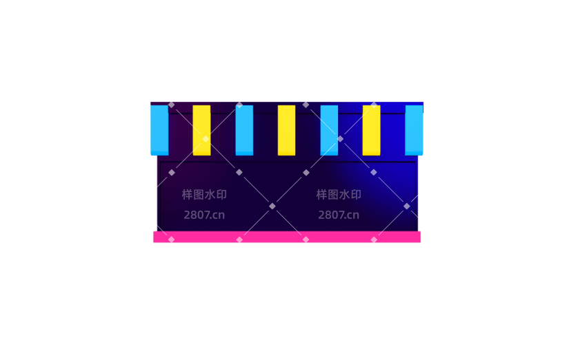 元素C4D立体蓝紫色简约优惠券