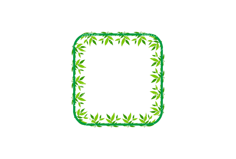 绿色植物花草花环边框