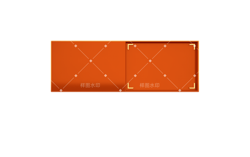 元素C4D立体橙红色简约产品展示框2008121