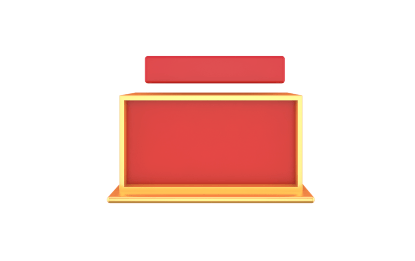 元素C4D立体红色简约产品展示框