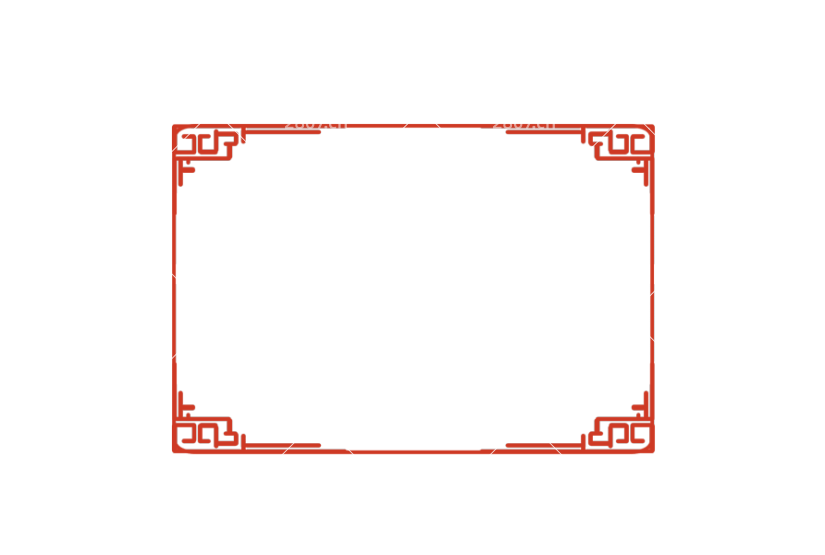 手绘中国风传统长方形边框插画