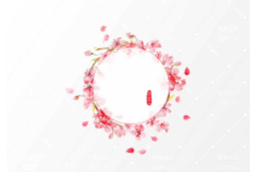 夏季桃花粉色边框元素
