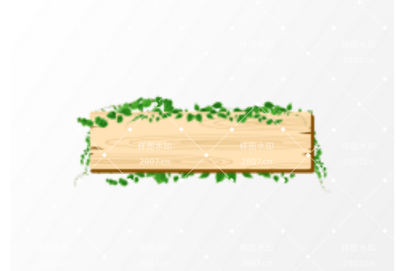 夏季夏天木质木头植物标题边框元素