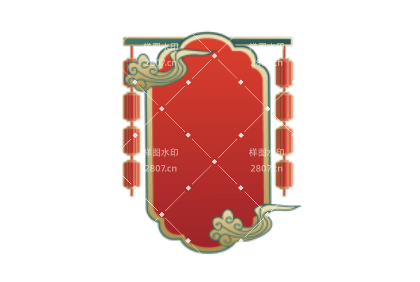 红色国潮边框矢量图