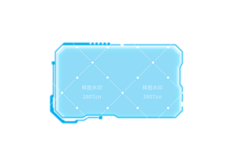 蓝色发光科技感边框元素
