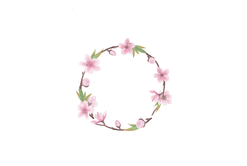 手绘小清新立春花环