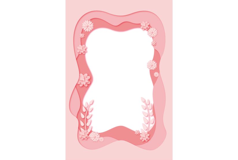粉色妇女节剪纸边框