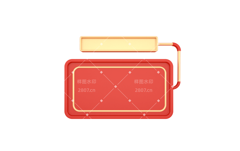 元素C4D立体红色简约产品展示框