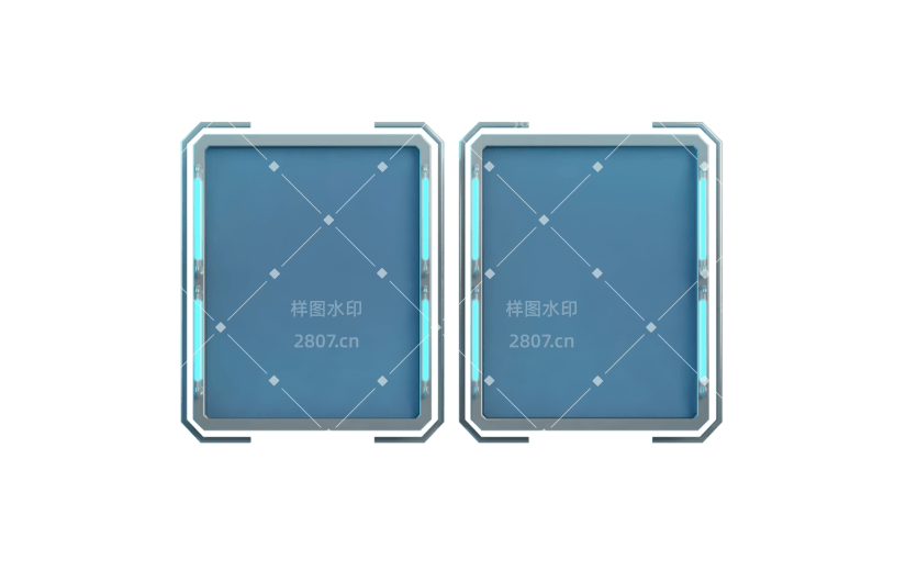 元素C4D立体蓝色简约产品展示框2009242