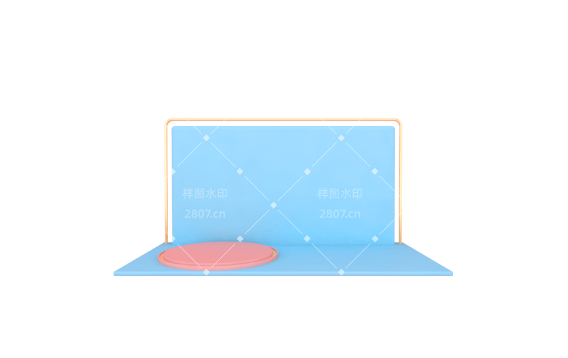 元素C4D立体蓝色简约优惠券