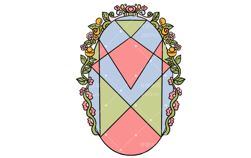 元素卡通风花纹边框插画元素