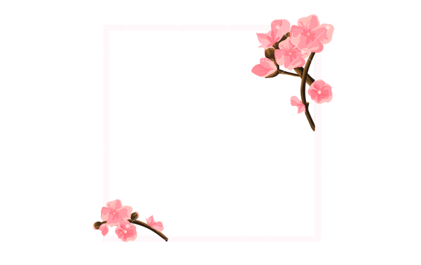 元素女生节妇女节花卉边框纹理