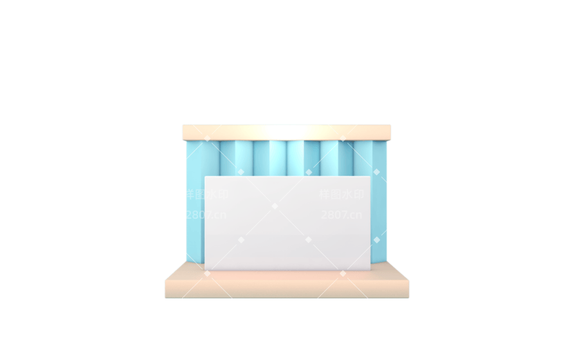 元素C4D立体蓝绿色简约优惠券