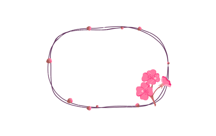 元素女生节妇女节花卉边框纹理