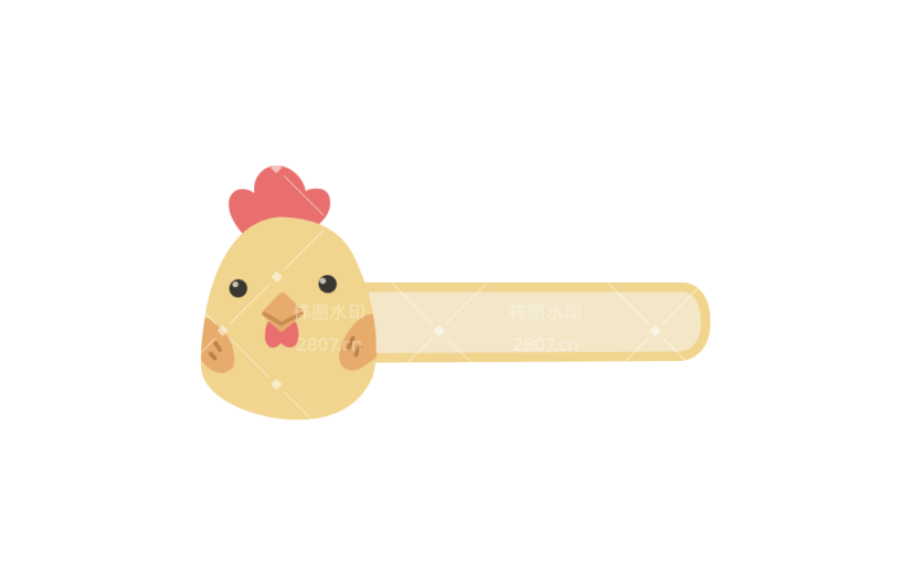 元素小鸡黄色可爱边框